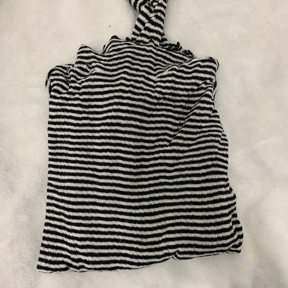 Zara Mock Neck Striped Top